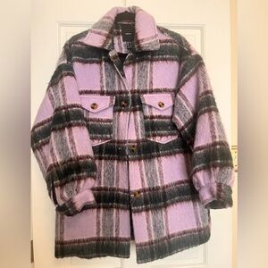 Forever 21 Lavender and Forest Green Plaid Shacket